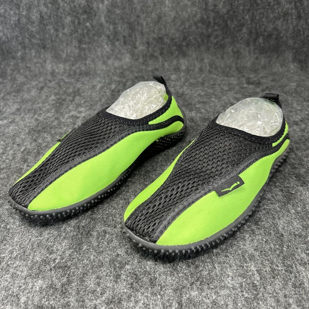Wave Runner Water Shoes Kids Sz 2 Lightweight Quick Dry Aqua Socks Bright Green